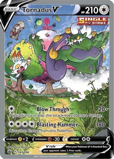 Tornadus V - 185/198 - Full Art Ultra Rare - Sword & Shield